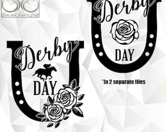 Derby Day Svg | Horse Racing Svg | Horse and Roses Svg | Derby Svg Png | Silhouette File | Cut file for Cricut