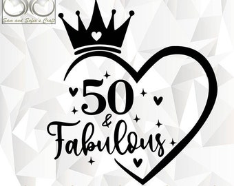 50 und fabelhaftes svg | 50. Geburtstag SVG | Geburtstag SVG | 50. Geburtstag | Fünfzig SVG | Png Datei | Geschnittene Datei