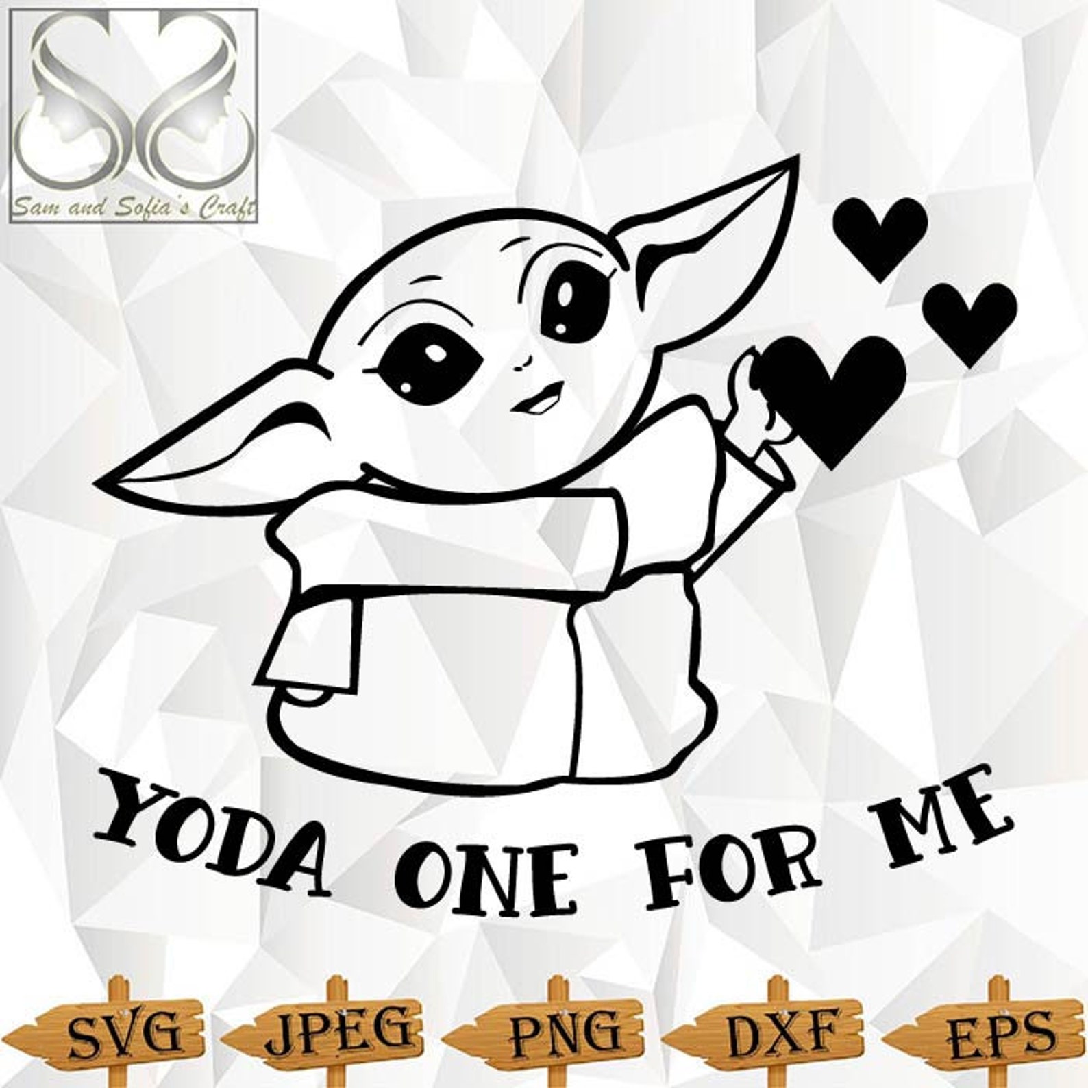 Yoda One for Me Svg Cut File Yoday Baby Svg Png Yoda Love Etsy