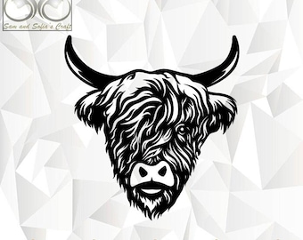 Highland Cow Svg | Highland Cow Clipart | Cow Svg | Highland Heifer Svg | Scottish Cow Svg | Cute Farm Animal Svg | Cut file for Cricut