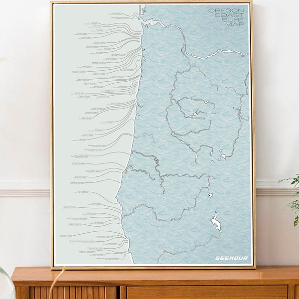 Surfkaart voor de kust van Oregon