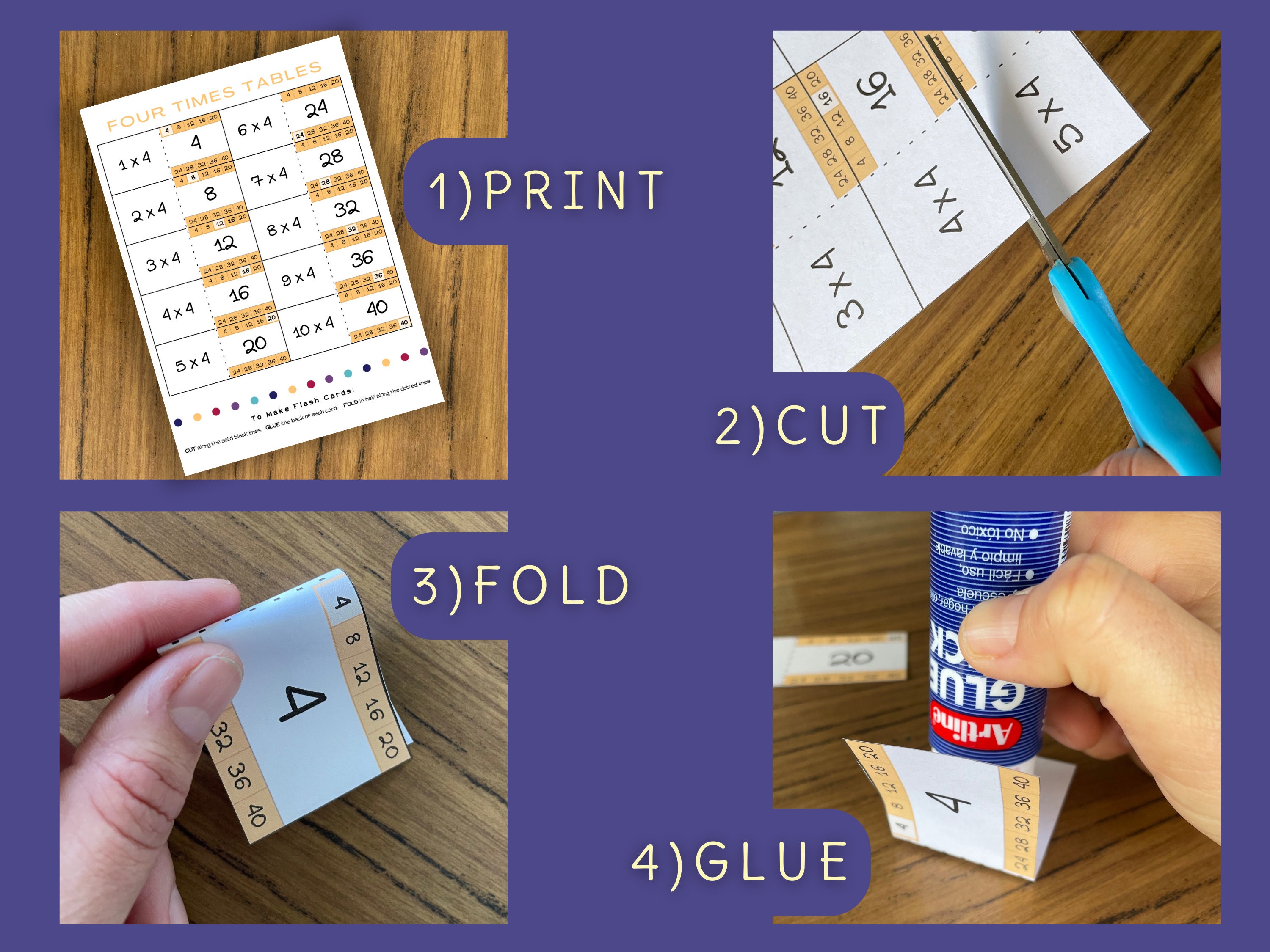 Multiplication Flash Cards, 1 to 10 Times Tables, Skip Counting ...