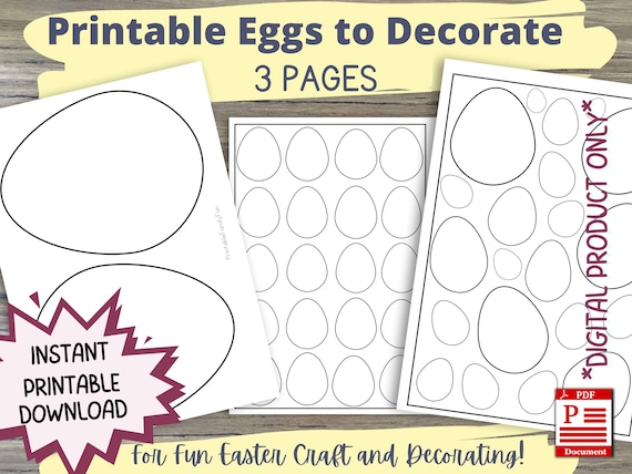 Blank Easter Eggs Printable Eggs to Decorate Egg Template