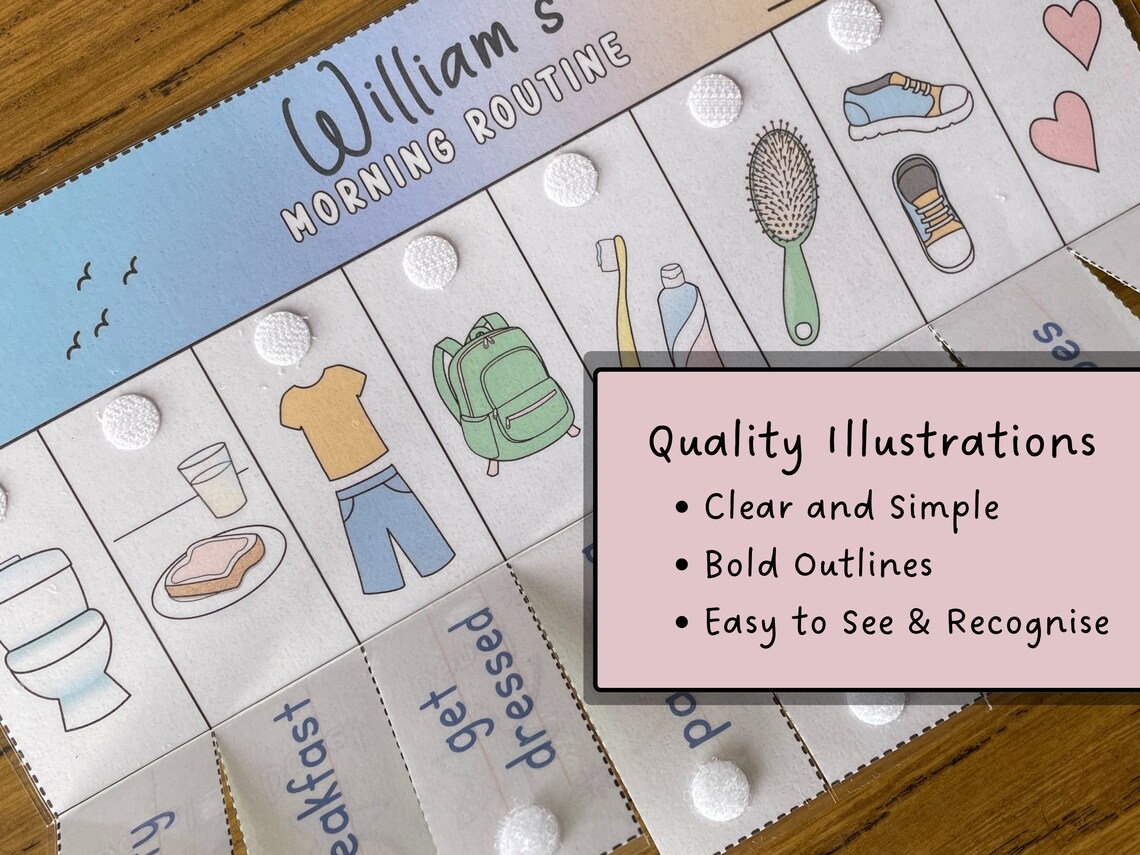 Morning Routine Chart, Printable Folding / Flip Chart : Kids Daily ...