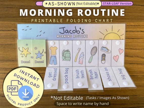 Kids Checklist Board Magnetic Morning & Bedtime Routine Chart For Kids ...