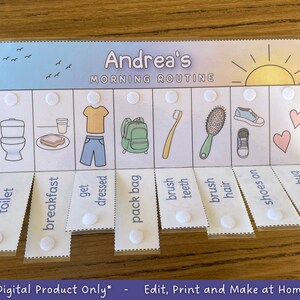 Editable Morning Routine Chart, Printable Folding / Flip Chart : Kids ...