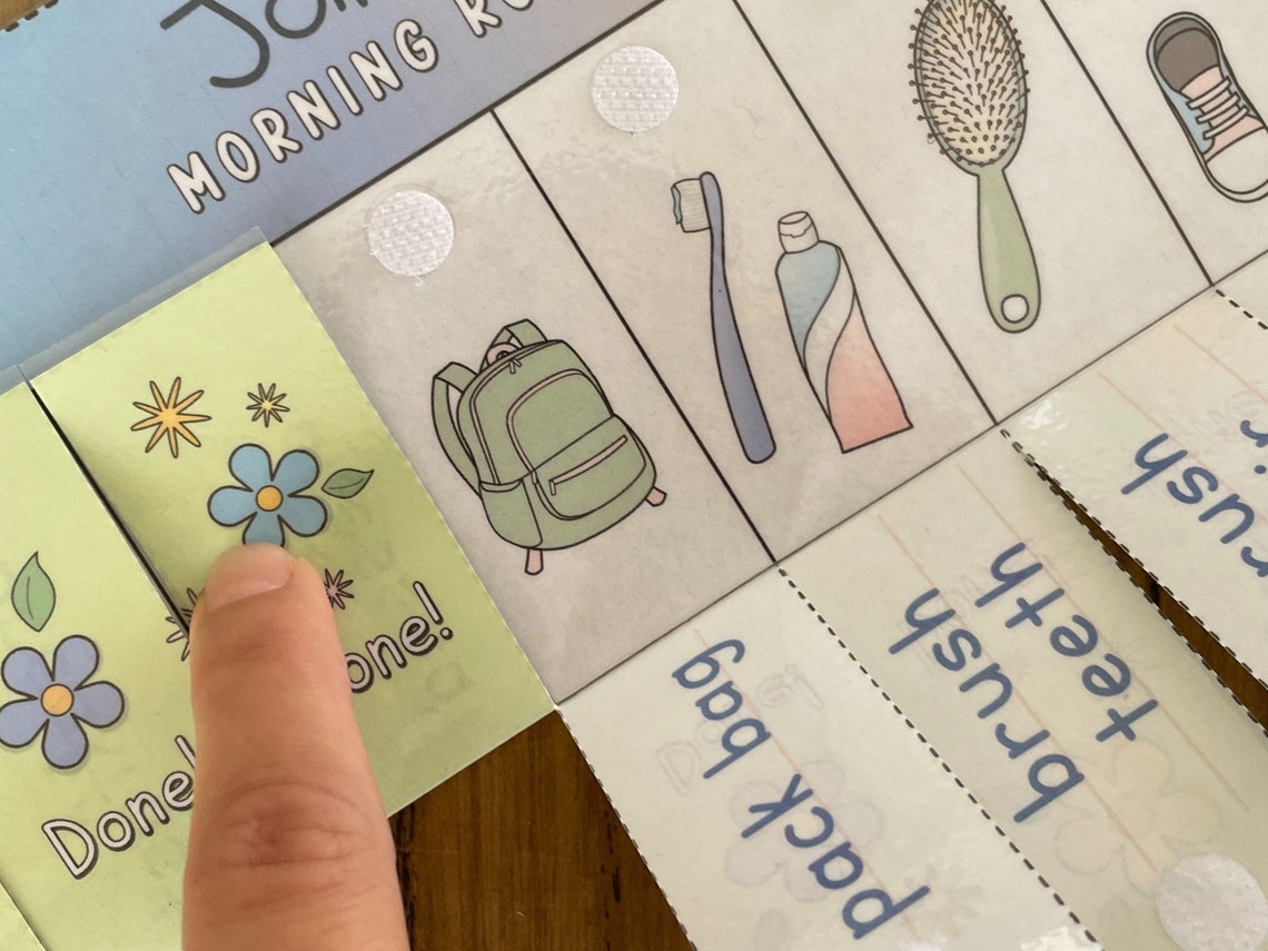 Morning Routine Chart, Printable Folding / Flip Chart : Kids Daily ...