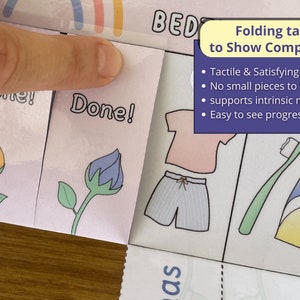 Bedtime Routine Chart, Printable Folding Flip Chart, Kids Daily ...