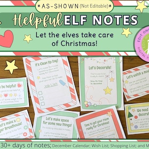 Elf Notes: Printable Elf Kit with letters from Santa's helpers, December calendar, activity ideas, wish list and to do list