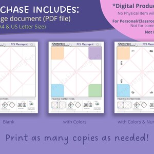 Blank Cootie Catcher Printable Template, Printable Games for Kids, Easy ...
