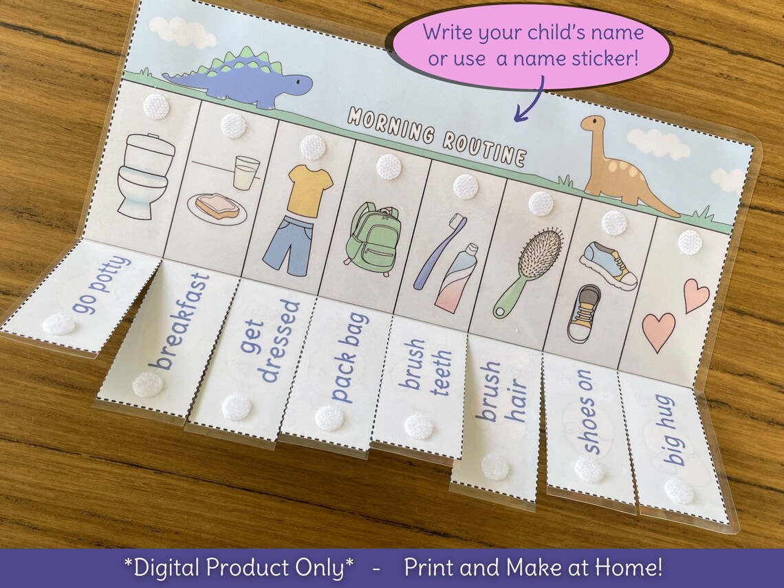 Morning Routine Chart, Printable Folding / Flip Chart : Kids Daily ...