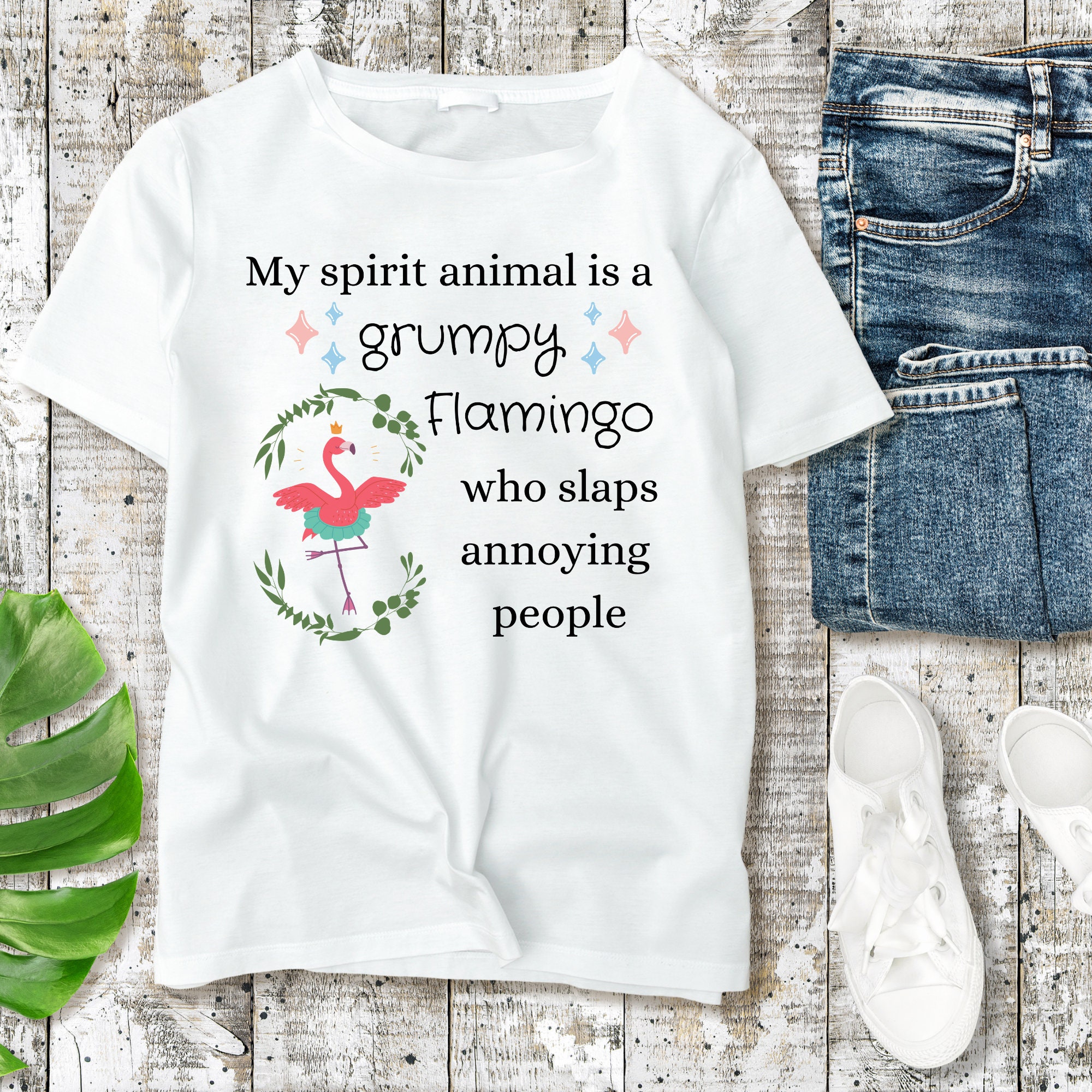 Grumpy Flamingo T-shirt Pink Flamingo 
