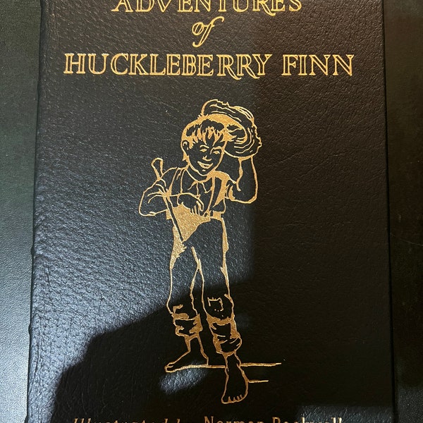 HUCKLEBERRY FINN - by Mark Twain - Collector's Edition - Leather Hardcover – Easton Press - Illustrated by Norman Rockwell