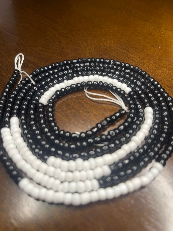 Black and white waist beads sale