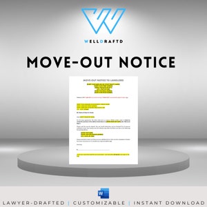 Move-Out Notice Letter Template (Notice of Tenant's Intent to Vacate) | Lawyer-Drafted