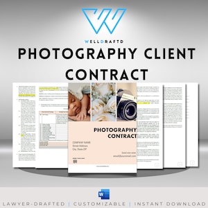 Photography Client Contract Template + FREE Model Release Form | Lawyer-Drafted