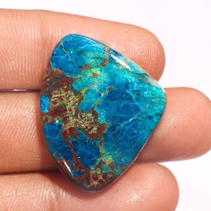 Mind Blowing Top Quality 100% Natural Shattuckite Fancy Shape Cabochon Loose Gemstone For Making Jewelry 46.40 Ct 27X26X6 mm RJ-718