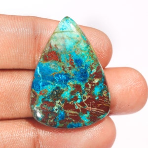 Fantastic Top Quality 100% Natural Azurite Pear Shape Cabochon Loose Gemstone For Making Jewelry 44.20 Ct 36X26X6 MM RJ-713
