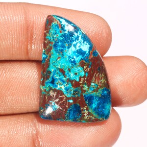 Incredible Top Quality 100% Natural Shattuckite Fancy Shape Cabochon Loose Gemstone For Making Jewelry 33.85 Ct 33X21X6 mm RJ-716