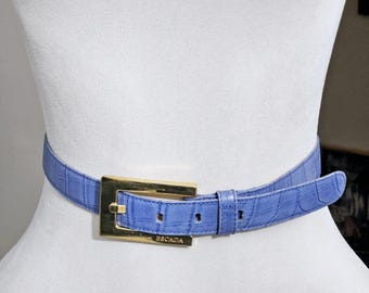 Vintage Escada navy leather and metal belt, Sz 38 ESCADA Leather Blue Belts for Women for sale | eBay main image 3