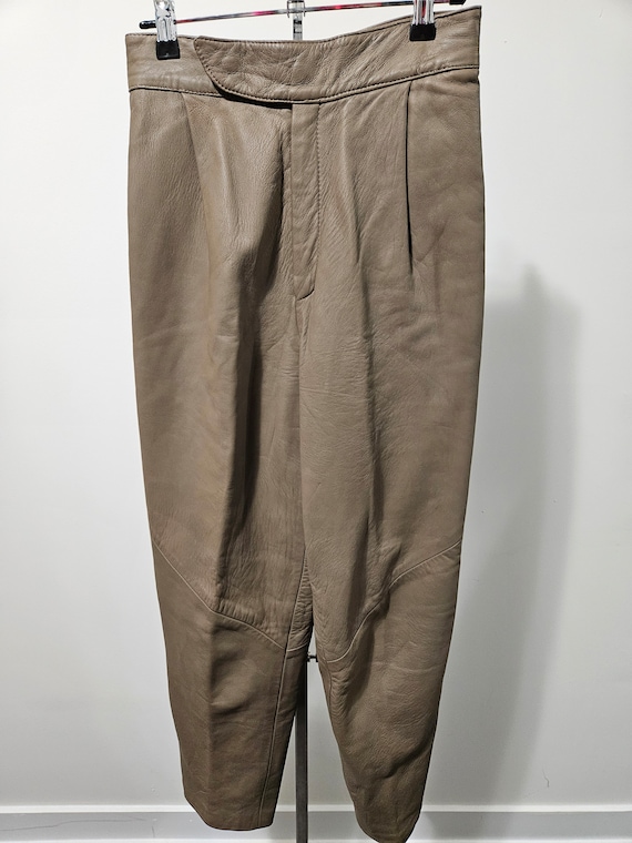 Vintage Maglia Taupe Leather Pants