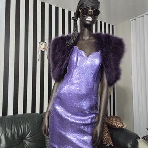 purple shimmer dress Lilac Sequin Strapless Mermaid Customized Long Purple Prom Dress