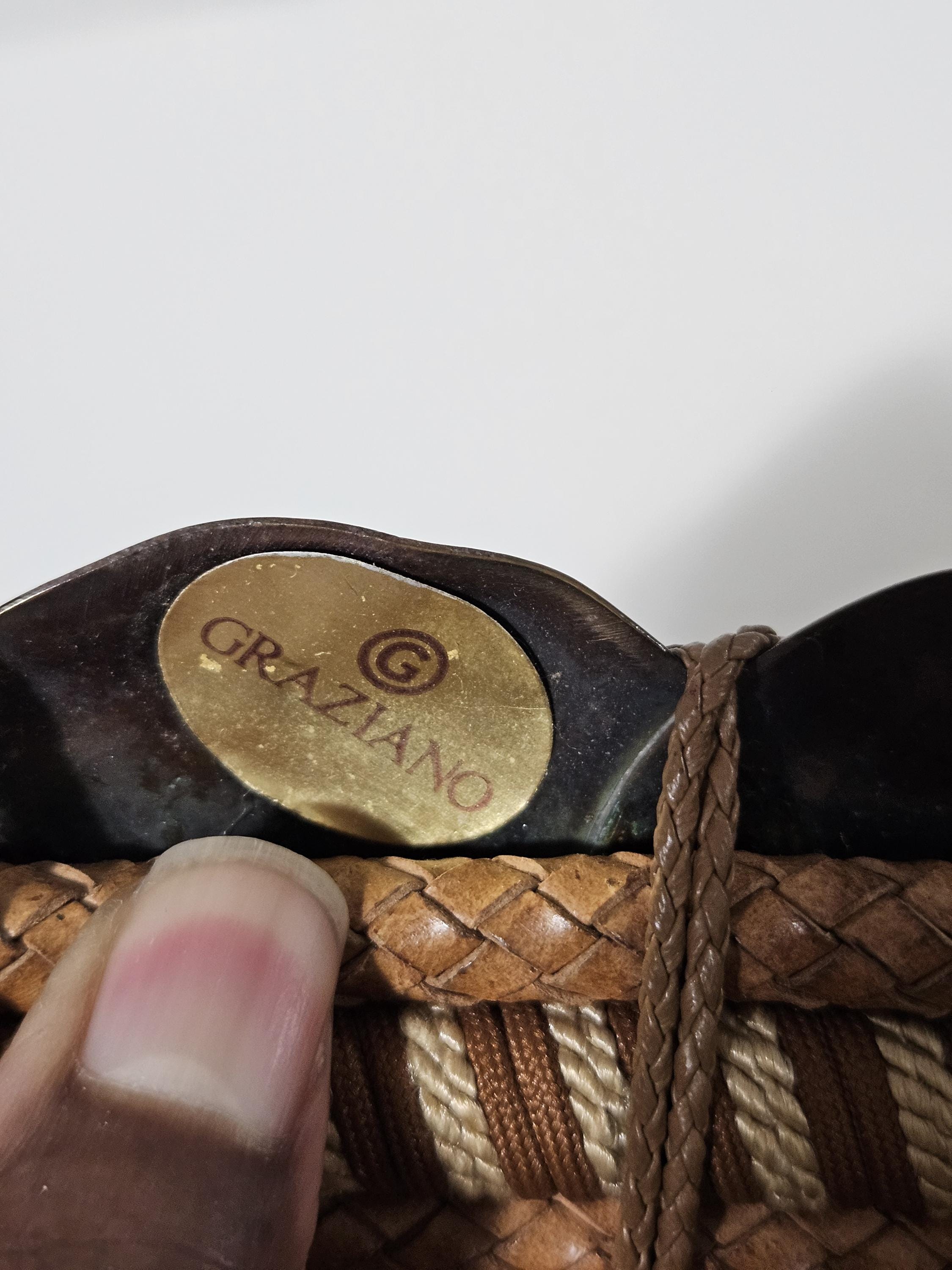 Vintage Graziano Rope Belt Adjustable Medallion Boho Statement Burgundy Gold Xs Vintage 1980s Graziano Gold Bronze Braided Rope Statement  main image 4