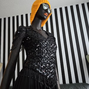 dave and johnny black beaded dress DAVE & JOHNNY Long Embellished Two Piece Gown  Style Exchange Boutique PGH