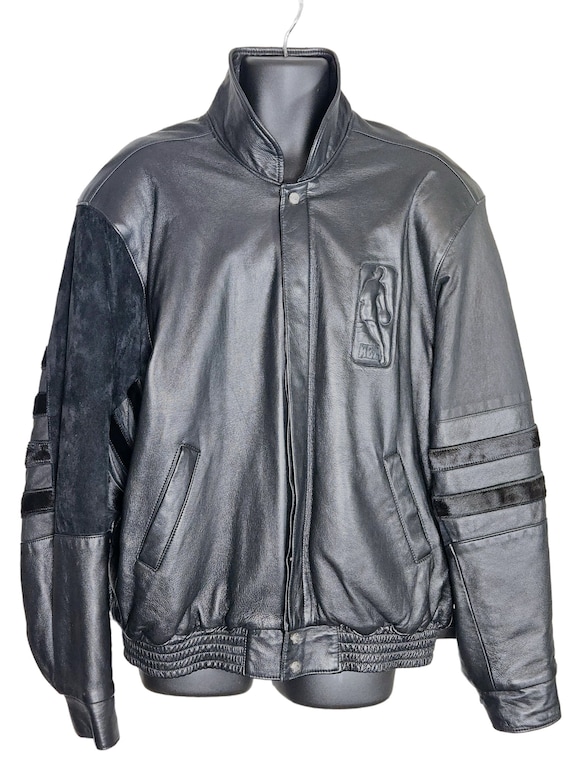 Jeff Hamilton NBAレザーボンバージャケット　激レア Vintage Jeff Hamilton NBA Leather Jacket - Etsy