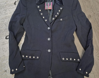 Clearance  - Jones New York Petite Navy Blue Wool Grommet Blazer