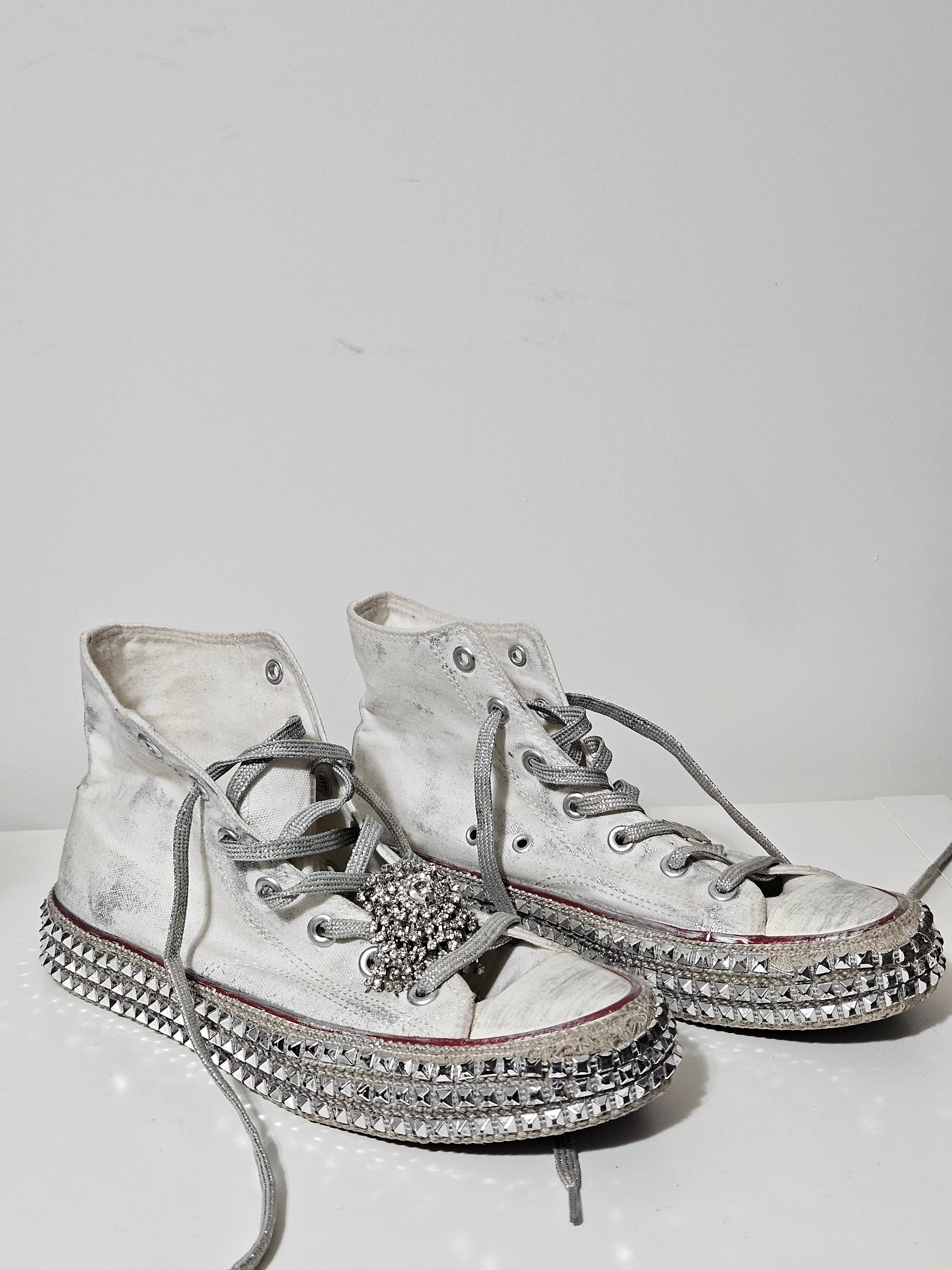 Nanku Couture Studded Hi Top Sneakers Etsy