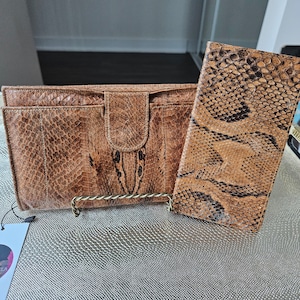 Vintage Python Skin Clutch x Checkbook Holder