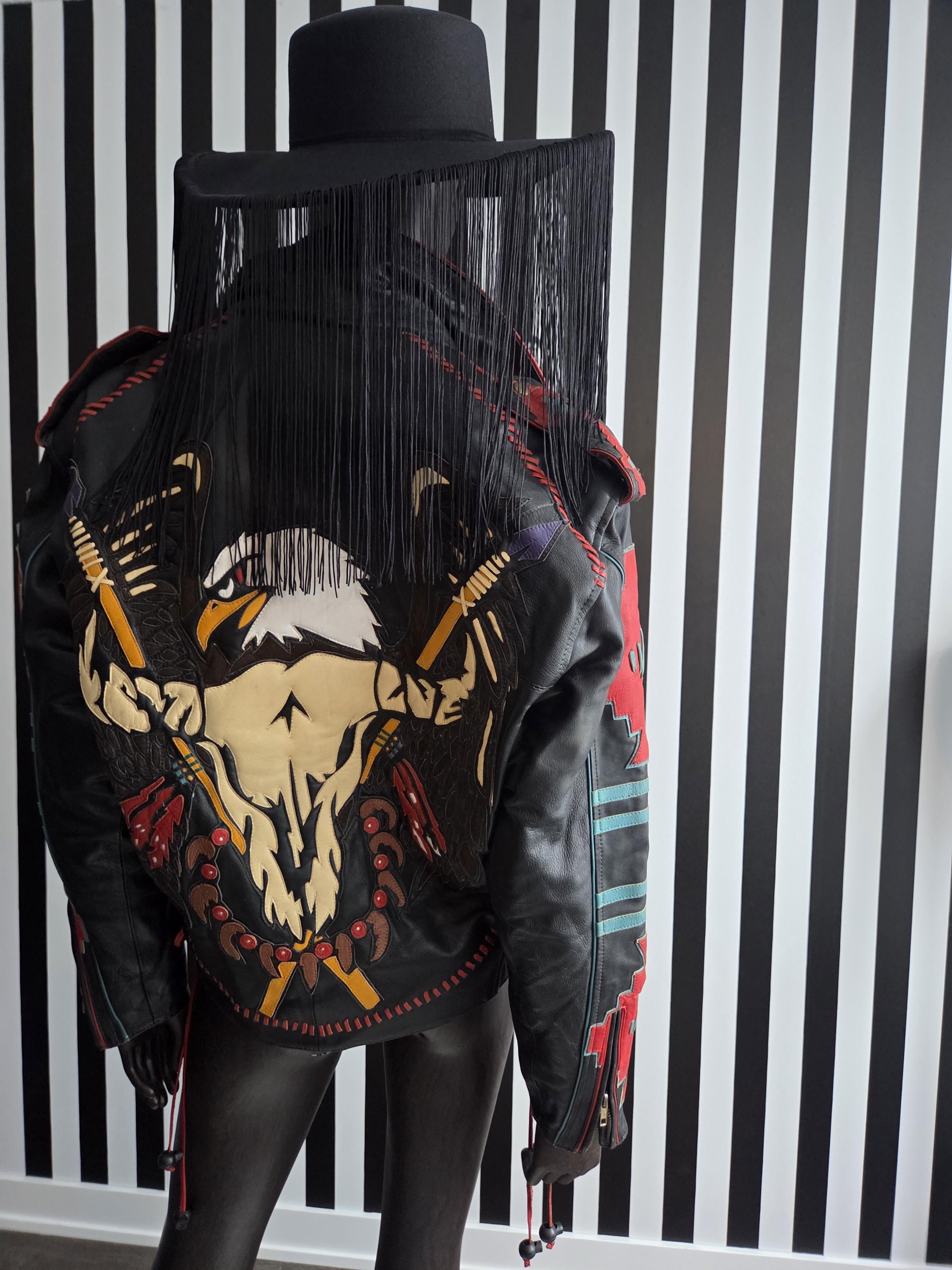 Aztec Leather Jacket - Etsy