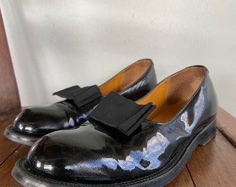 Vintage authentic COMME DES GARCONS black patent leather womens pumps flat shoes loafers