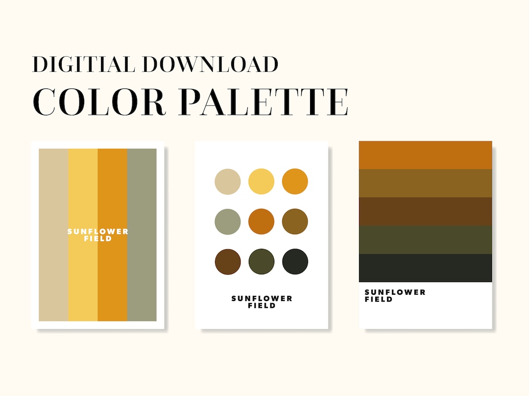 Sunflower Field Color Palette Instant Download Procreate PNG Hex Codes