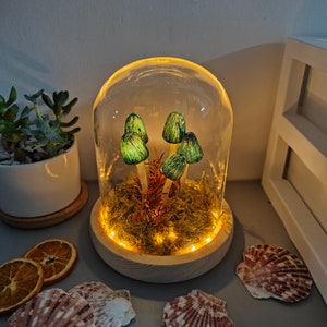 Blue Skinny Mushroom Lamp Handmade Mushroom Lamp Unique gift Christmas gift Mushroom decor for her Minimal decor