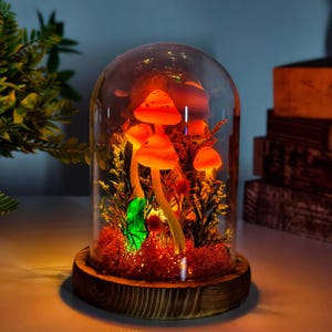 Enchanted Mushroom Forest Night Light, Handmade Mushroom Lights, Fairy Tale Decor for Home, Mushroom Decor, Handmade Gift Lamp