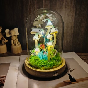 Handmade Mushroom Night Light Cute mushroom lamp with crystals Unique Gifts for Home Decor