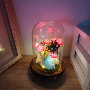 Red Dried Flower Mushroom Lamp Cute Gifts For Girls Gifts For Mum Cute Retro Mushroom Night Light Gift Light