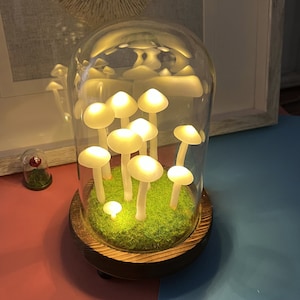 Funny mushroom lamp Handmade natural mushroom lamp New Home Housewarming Gift USB lamp Lucky Gift