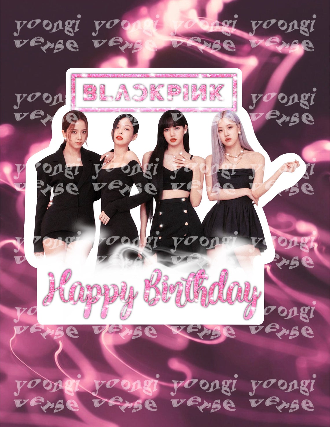 Blackpink Pink Venom Cake Toppers Blackpink Cupcake Toppers - Etsy