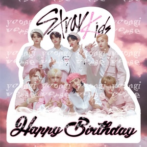 Stray Kids Cake Toppers, Stray Kids Cupcake Toppers, Stray Kids Stickers, Kpop Party Decor, Stray Kids Party Decor