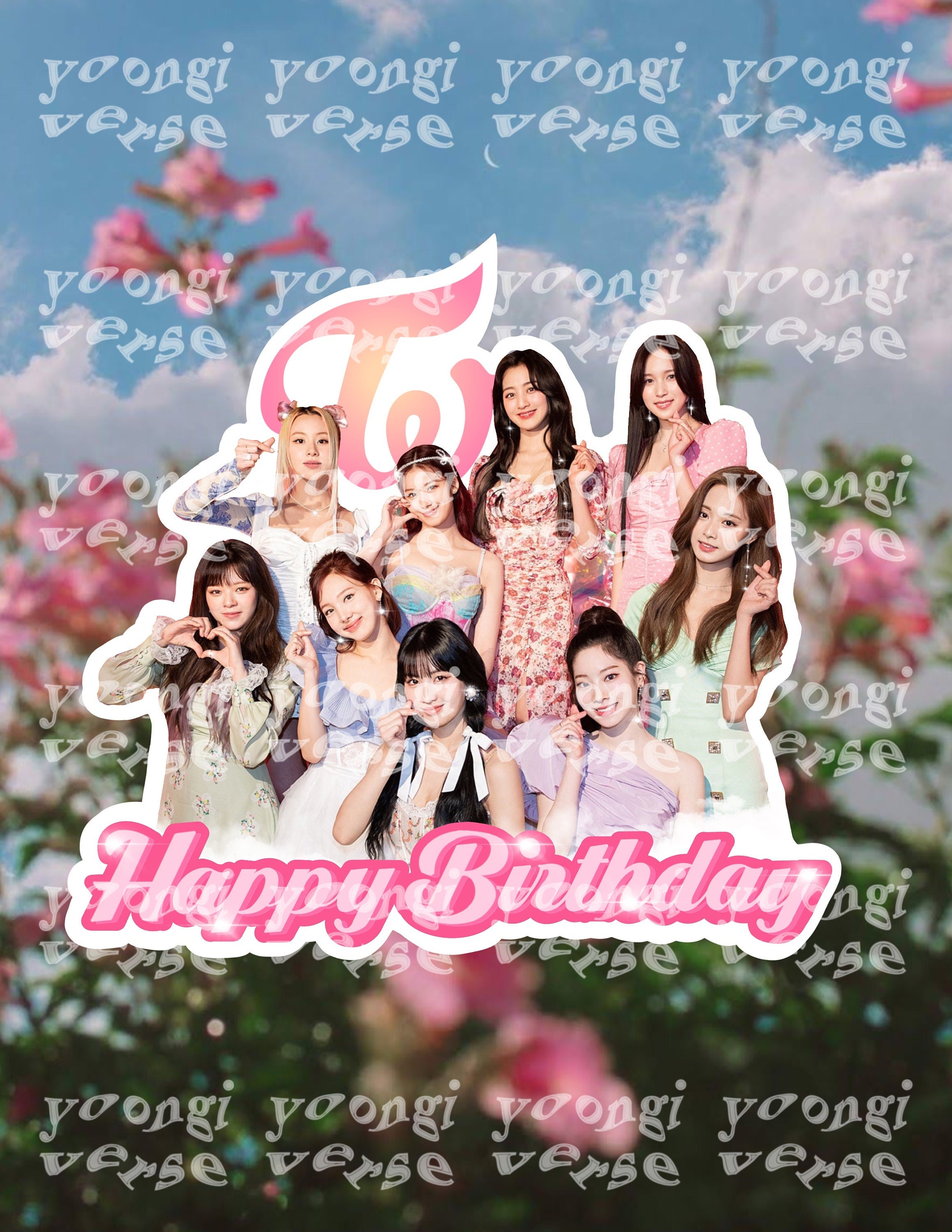 Twice Taste of Love Cake Toppers, Twice Cupcake Toppers, Twice Flower