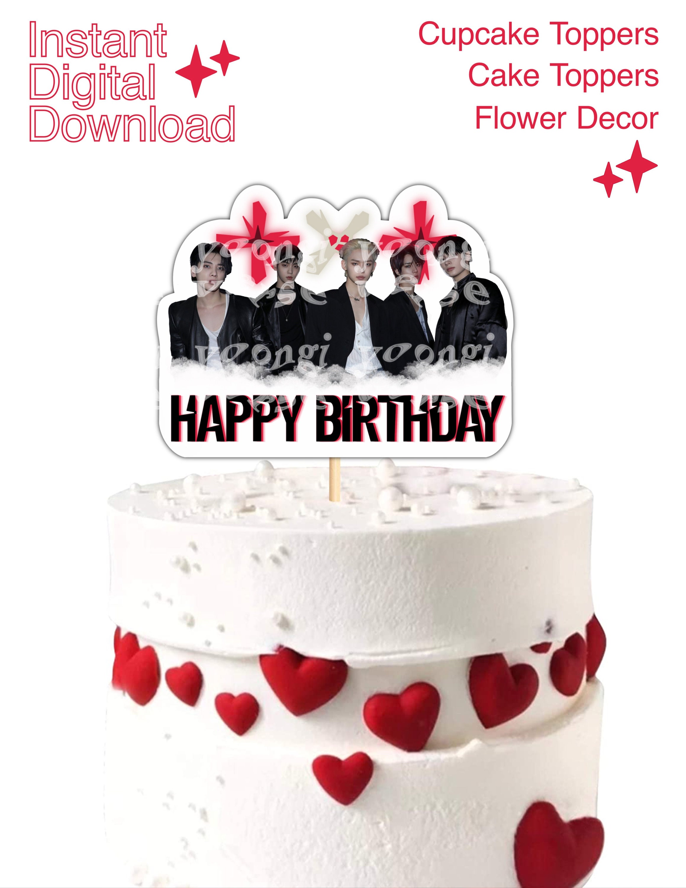 DIY Kpop TXT Tomorrow X Together Birthday Cake Decoration