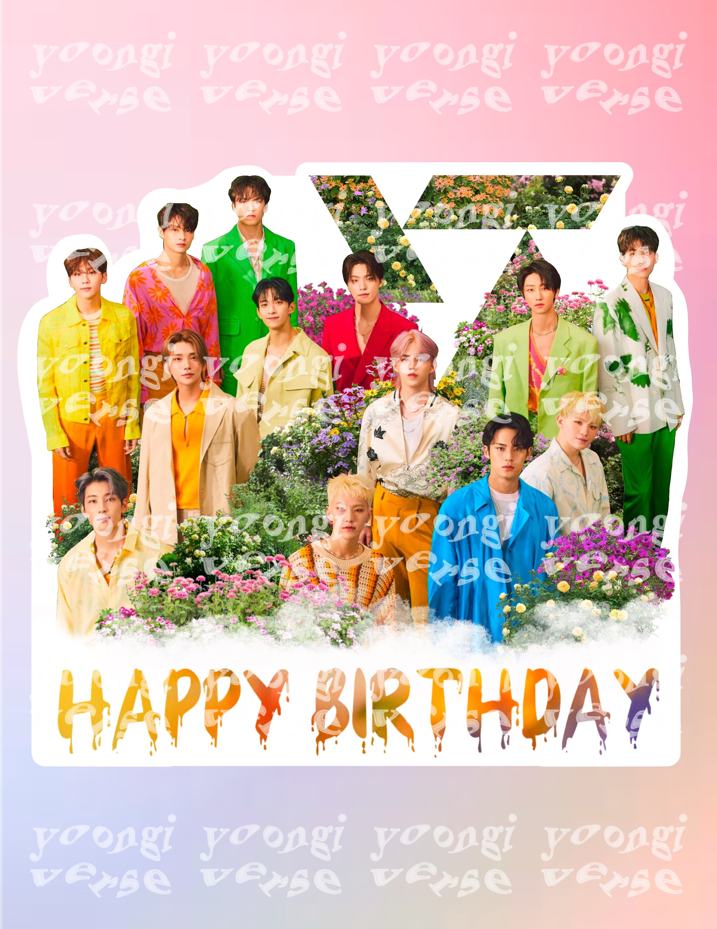 Seventeen Be the Sun Cake Toppers, Svt Cupcake Toppers, Svt