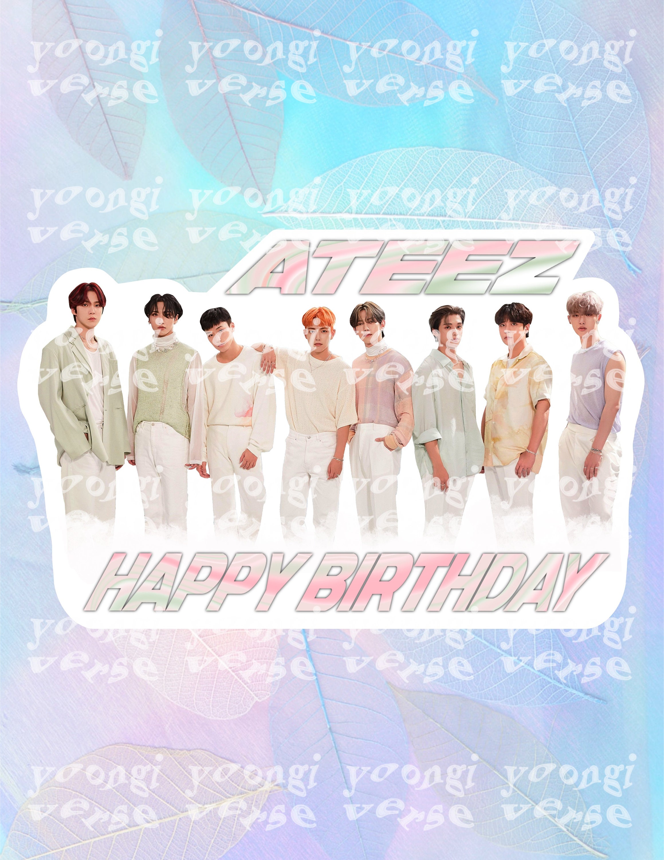 Ateez Eternal Sunshine Cake Toppers, Ateez Cupcake Toppers, Ateez