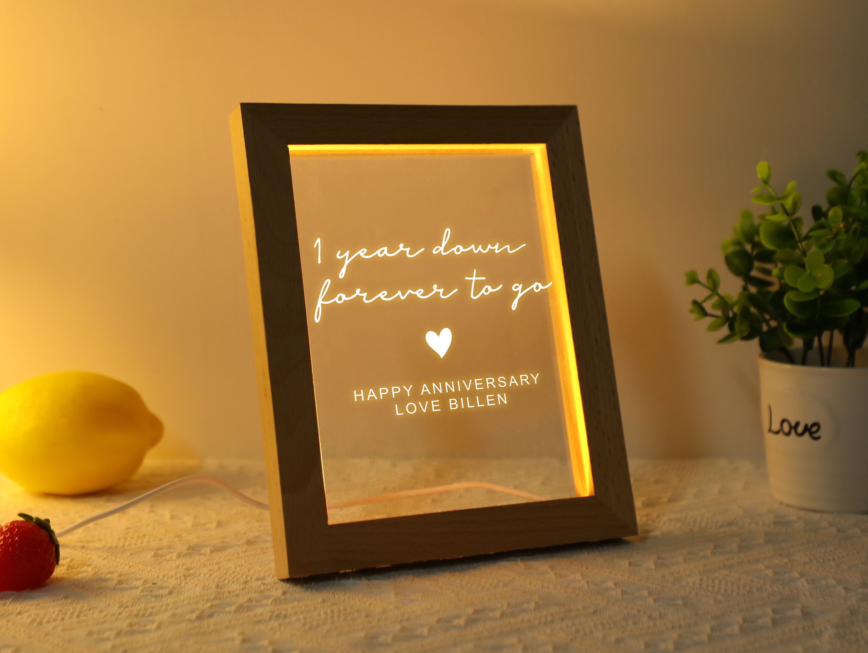 Personalized Custom Lighted Photo Frame Night Light Custom Etsy UK