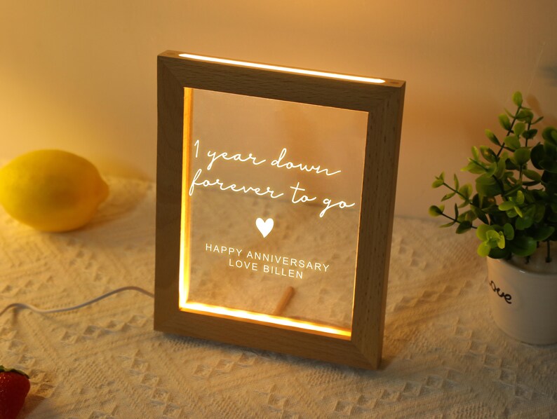 Personalized Custom Lighted Photo Frame Night Light Custom Etsy UK
