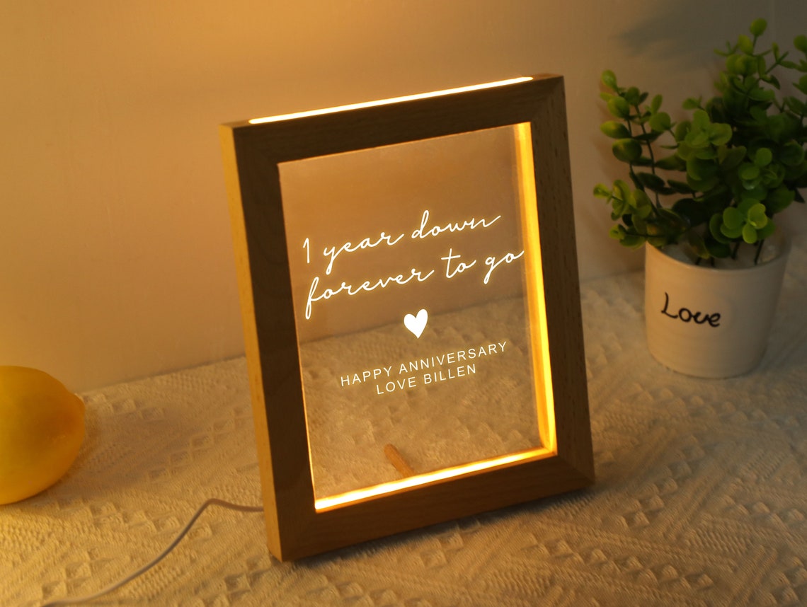 Personalized Custom Lighted Photo Frame Night Light Custom Etsy UK