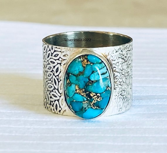 Anello In Argento Con Turchese Blu Rame Jeweloporium - Foto 10
